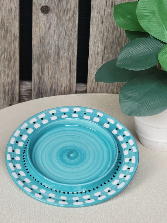 Anthropologie Other - Anthropologie La Boheme Turquoise Swirl Ceramic Candle Holder